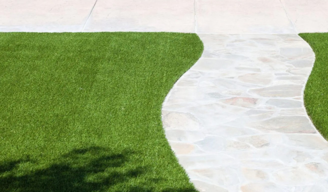 Beautiful artificial grass installation background in Lehigh Acres, FL